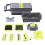 Feliator multifunctional, flippy, razatoare, 8 in 1, pentru fructe si legume, 10 piese, lame de inox, recipient stocare, separator oua, protectie mana