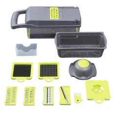 Feliator Multifunctional, Flippy, Razatoare, 8 in 1, pentru Fructe si Legume, 10 Piese, Lame de Inox, Recipient Stocare, Separator Oua, Protectie Mana foto