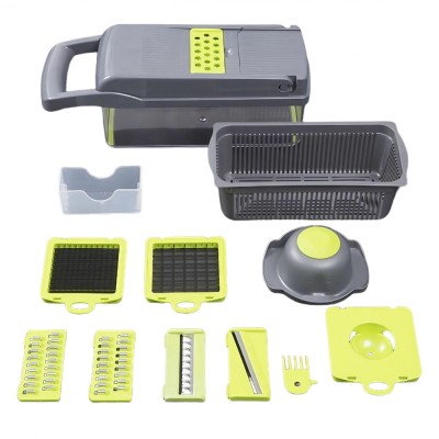 Feliator Multifunctional, Flippy, Razatoare, 8 in 1, pentru Fructe si Legume, 10 Piese, Lame de Inox, Recipient Stocare, Separator Oua, Protectie Mana foto