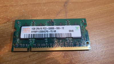 Ram Laptop hynix 1GB DDR2 PC2-5300S HYMP112S64Cp6-Y5 foto
