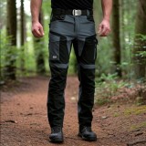 Cumpara ieftin Pantaloni talie softshel de vara gri cu negru