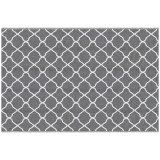 Outsunny Covor pentru Exterior 182x274 cm Reversibil, Covor Pliabil din Polipropilen 310 g/m&sup2; Gri si Alb