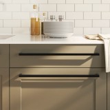 vidaXL M&acirc;nere de dulap, 20 buc., negru, 480 mm, oțel inoxidabil