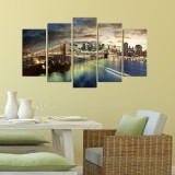 Cumpara ieftin Tablou MDF ( 5 buc ) Brooklyn Pod, Multicolor, 60x110 cm