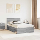 VidaXL Cadru de pat cu headboard Gri Sonoma 120 x 190 cm Lemn compozit 3407900
