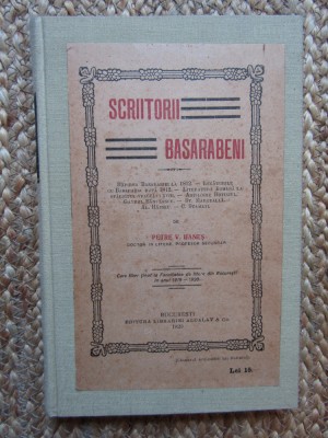 SCRIITORII BASARABENI ... de PETRE V. HANES , 1920 foto