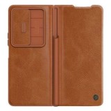 Husa Nillkin Leather compatibila cu Samsung Galaxy Z Fold 4 5G Maro