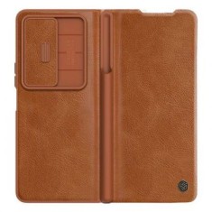 Husa Nillkin Leather compatibila cu Samsung Galaxy Z Fold 4 5G Maro