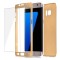 Husa protectie pentru Samsung Galaxy S7 Edge, Auriu, Fullbody fata-spate, folie de protectie gratis