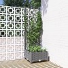 Jardiniera gradina cu spalier vidaXL, 40x40x121.5cm, PP, gri deschis - suport plante cataratoare