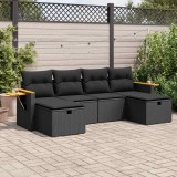 Cumpara ieftin Gossi set mobilier de gradina cu perne, 6 piese, negru, poliratan