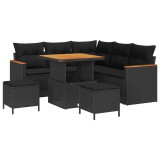 vidaXL Set de canapele pentru grădină 8 pcs Negru poliratan 3363039