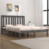 VidaXL Cadru de pat, gri, 200x200 cm, lemn masiv de pin