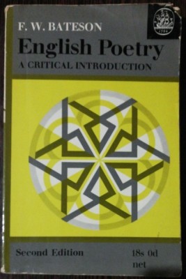 ENGLISH POETRY A CRITICAL INTRODUCTION - F.W. BATESON foto