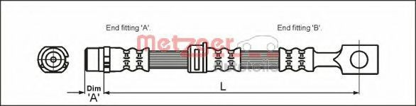 Conducta / cablu frana OPEL ZAFIRA A (F75) (1999 - 2005) METZGER 4112825