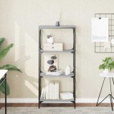 VidaXL Bibliotecă cu 4 niveluri gri sonoma 59x35x132 cm lemn prelucrat 837620