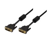 ADAPTOR video LOGILINK, DVI-D DL (T) la DVI-D DL (T) 24+1pin, 3m, conectori auriti, rezolutie maxima Full HD (2560 x 1440), plastic, 2 x ferita, dublu