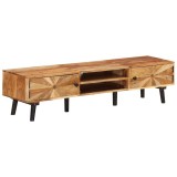 Cumpara ieftin Comoda TV, 145x35x35 cm, lemn masiv de acacia