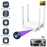 Camera Spion Ascunsa in Router Wireless Alb, WIFI, Full HD 1080P, Detectie Miscare, Card 32GB Inclus