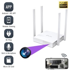 Camera Spion C24A Ascunsa in Router Wireless Alb,WIFI, FH,cu Card de 32GB Inclus