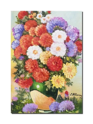 Tablou pictat manual, Simfonie florala, 50x35cm ulei pe panza, Constantin Feraru foto