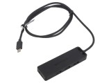 Hub USB 3.0 cu 4 Porturi USB-A și Conector USB-C Negru 5Gbps PnP