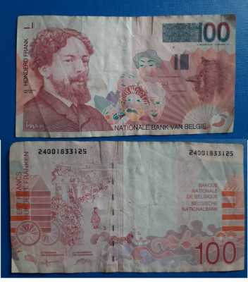 bancnotă _ Belgia _ 100 franci ( francs ) _ ND ( 1995 - 2001 ) foto
