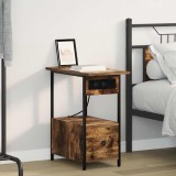 vidaXL Dulap de noapte Stejar afumat 60 x 30 x 61 cm Lemn compozit
