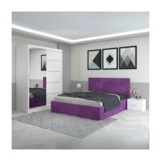 Dormitor Filip Mov Cu Pat Tapitat Stofa 160x200cm