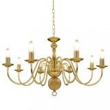 VidaXL Candelabru, auriu, 8 becuri E14