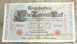 BNKSTR02DE Bancnotă Germania 1000 Mărci / Mark 1910, Serie Roșie, Stare VF (Foarte Bună, Păstrată Bine, Fără Rupturi)