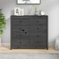 vidaXL Dulap lateral, gri, 100x40x90 cm, lemn masiv de pin 821771