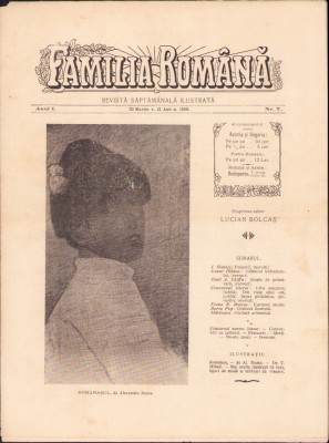 HST Z101 Familia rom&amp;acirc;nă nr 7 an I 1908 Budapesta Lucian Bolcaș foto