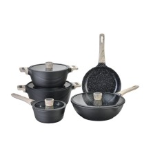 Set 9 piese cratite aluminiu turnat Goldmann, 3 straturi ceramice, toate sursele de caldura