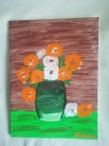 TABLOU PE PANZA CU SASIU NOU 30X40 CM VAS CU FLORI
