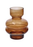 Cumpara ieftin Vaza flori sticla maro 16 x 19 cm