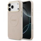 Husa MagSafe pentru Apple iPhone 17 Pro Max, Guess, Peony Hot Stamp, Roz
