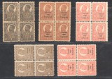 ROMANIA Ziaristi 1920 lot de 5 blocuri de 4 MNH / MLH