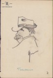 HST 187S Caricatura Toneanu anii 1930 Geo Dumitrescu semnata