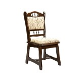 Scaun de living si bucatarie din lemn masiv fag, Euro, tapiterie stofa, 150 kg, lacuit, 95x47x42 cm, Wenge