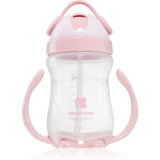 Kikkaboo Sippy Cup with a Straw ceasca cu pai 12 m+ Pink 300 ml