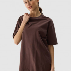 Tricou oversize unicolor pentru femei - maro