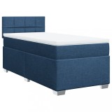 Cumpara ieftin Pat box spring cu saltea, albastru, 80x200 cm, textil