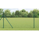 Cumpara ieftin Set de st&acirc;lpi pentru gard Set de 2 Verde Plasă metalică 10 x 1 m