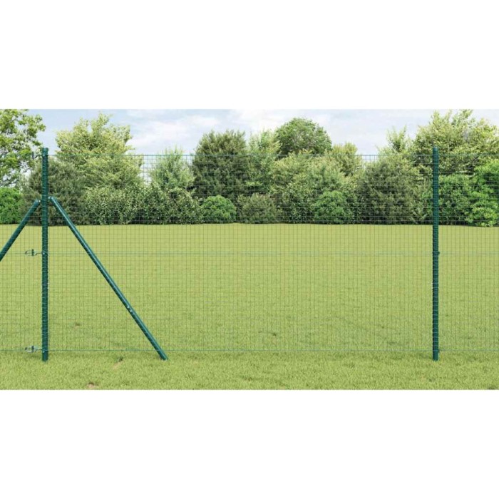 vidaXL &Icirc;ngrădire cu st&acirc;lpi Verde 1 x 10 m Oțel