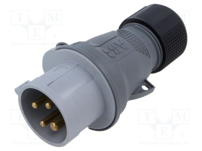 Conector alimentare AC trifazat AMPHENOL IP&amp;amp;S 16A 4 pini mufă tată IP44 foto