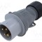 Conector alimentare AC trifazat AMPHENOL IP&amp;S 16A 4 pini mufă tată IP44
