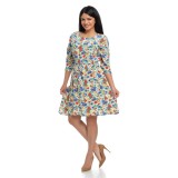 Rochie Dama cu Imprimeu Floral Multicolor - S