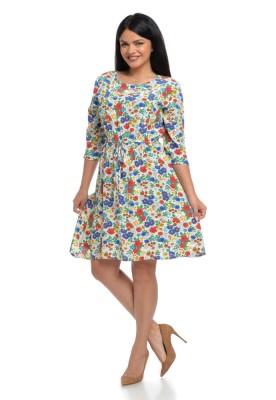 Rochie Dama cu Imprimeu Floral Multicolor - L foto