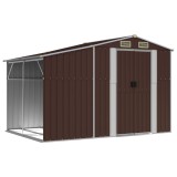 Cumpara ieftin Sopron de gradina, maro, 277x192,5x179 cm, otel zincat